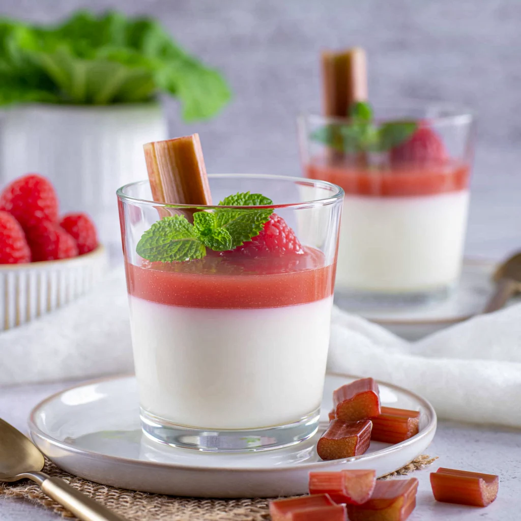 rhubarb panna cotta