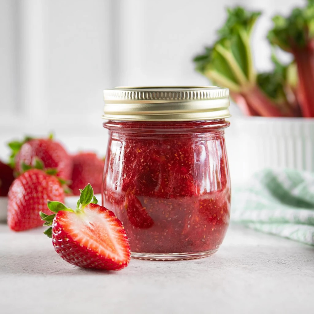 strawberry rhubarb chia jam