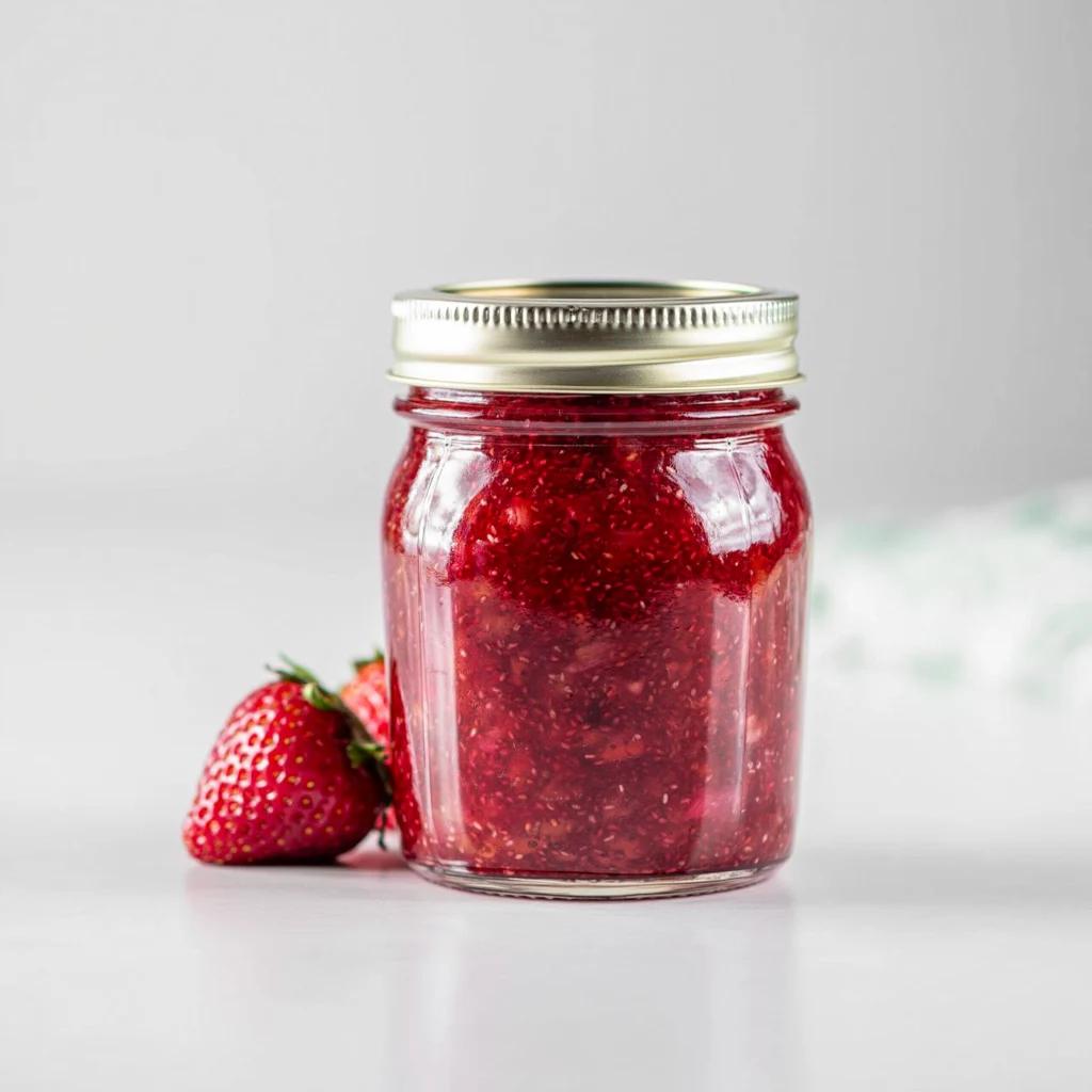strawberry rhubarb chia jam