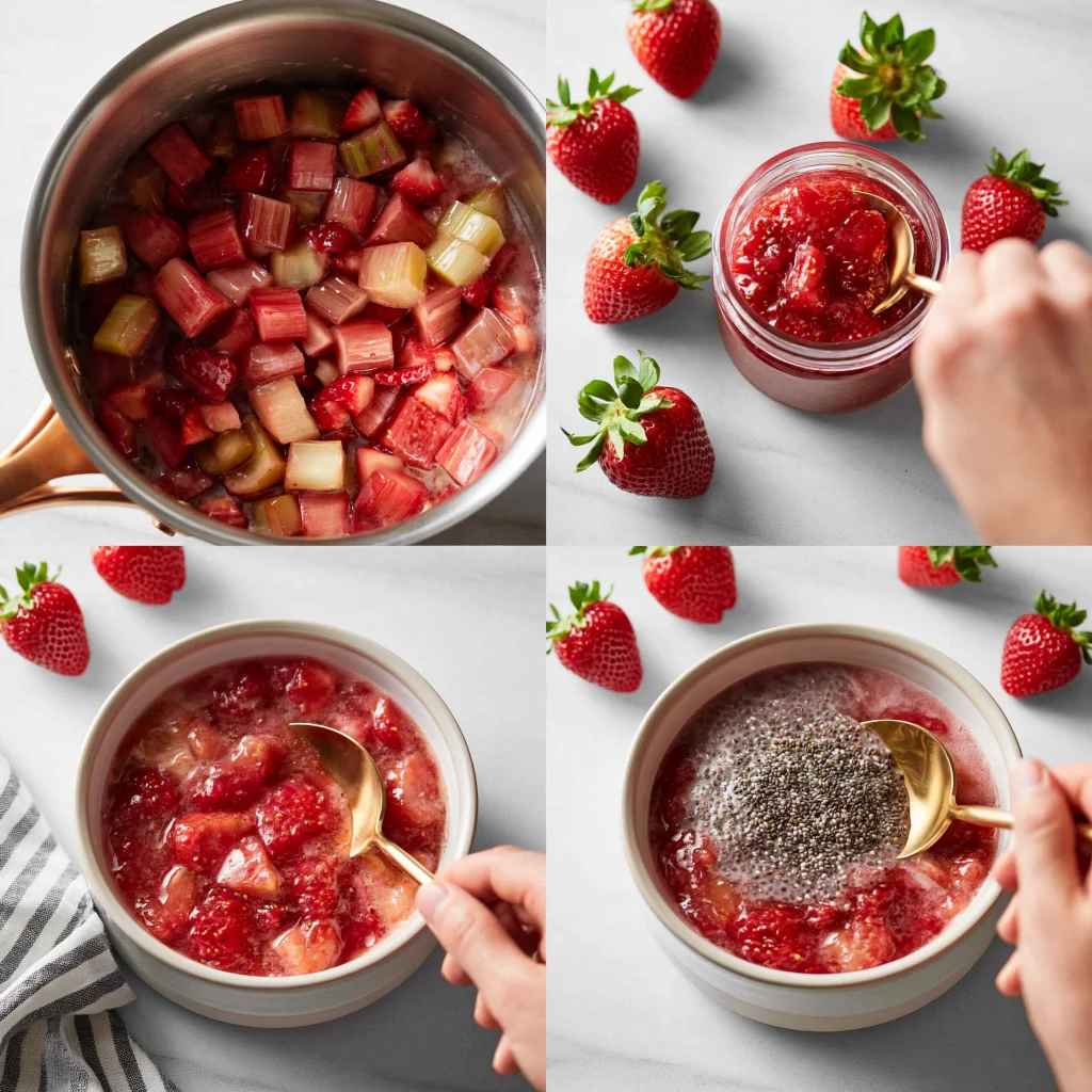 strawberry rhubarb chia jam