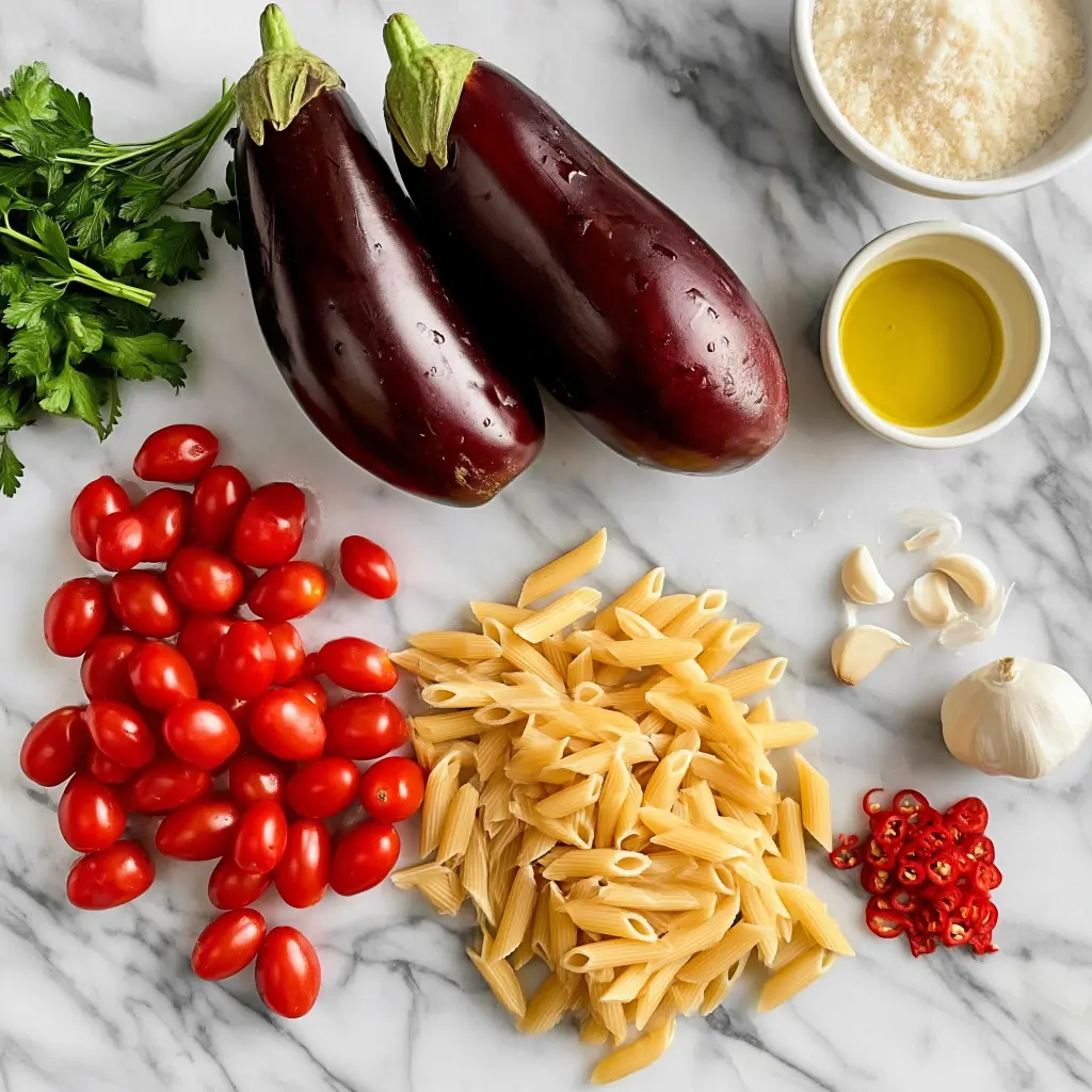 cherry tomato eggplant pasta